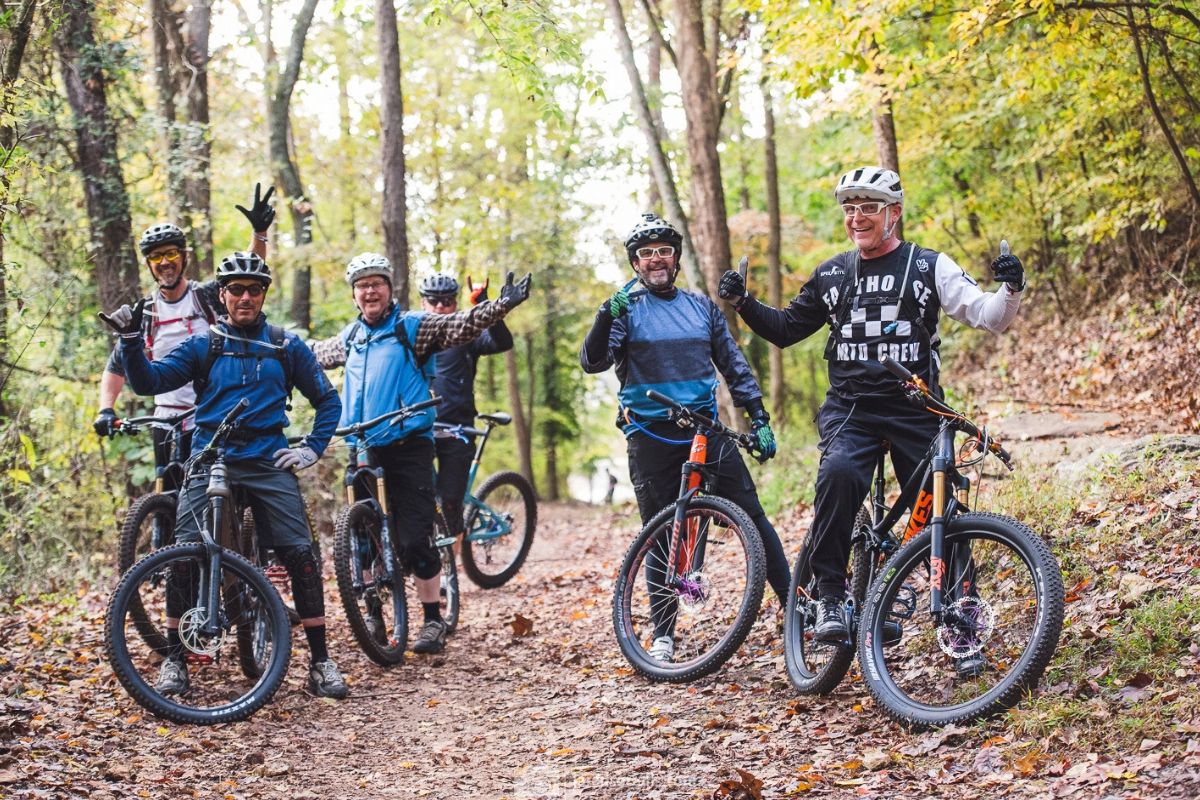 Riders celebrating the ride.