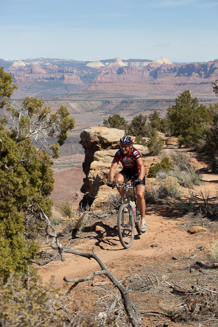 Mountain biking on Gooseberry Mesa, Utah.