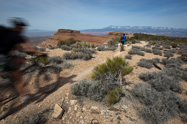 Mountain biking on Gooseberry Mesa, Utah.